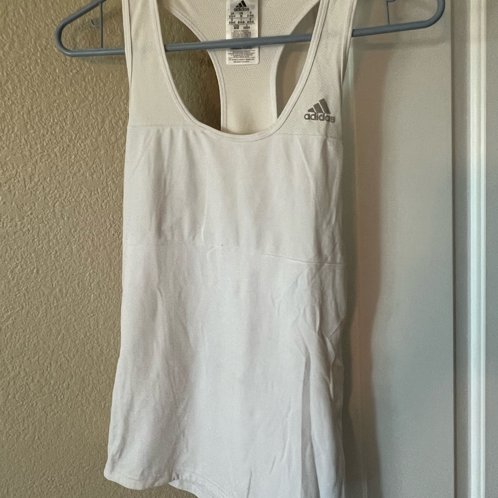 Adidas White Athletic Tank Top